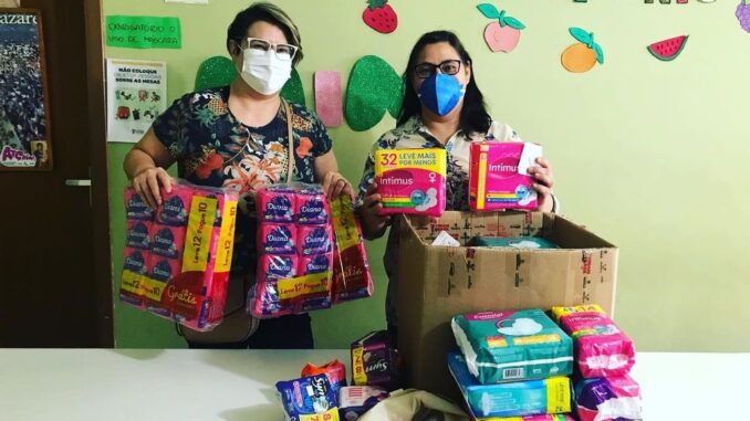 Period pad donations have enabled dozens of low-income Brazilian women to obtain an item that they are often unable to purchase. (Courtesy of Maria H. Sarquiz)