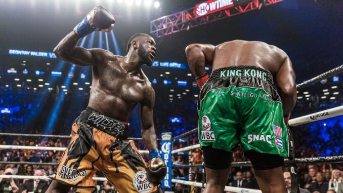 Deontay Wilder (left) retained his WBC heavyweight title against Luis Ortiz with a 10th-round TKO in March 2018. “Deontay had developed the puncher’s curse. ... He singularly depended on his punches,” said Wilder's manager, Shelly Finkel. “Deontay is a much different fighter for his third bout against Tyson Fury on Oct. 9. (Premier Boxing Champions)
