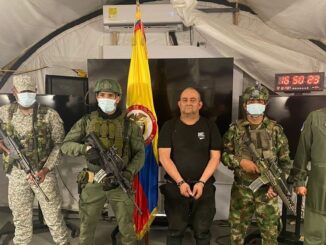 Dairo Antonio Úsuga David, aka Otoniel, the head of the Gulf Clan cartel, was captured in Antioquia, Colombia. Two New York courts await his extradition to try him for conspiracy and cocaine trafficking.  (Karen Salamanca/Courtesy of Colombia's Mindefensa)