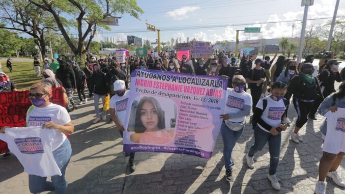 Disappearances in Mexico are on the rise and the government is unresponsive, NGOs say. Here, women protest the disappearance of a woman in Cancun, in November 2020. Some 20 percent of the people missing in Tamaulipas are women aged 18 to 30. (Erick Marfil/Getty Images)